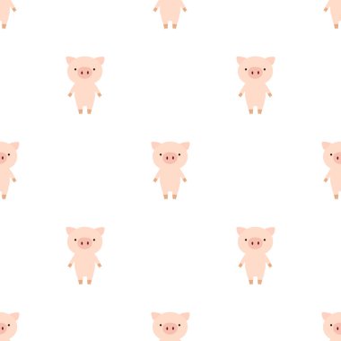 Vektör Dikişsiz desen çizgi film domuz. Seamless modeli.