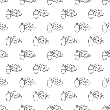 Vektör seamless modeli anahat meşe palamudu. Seamless modeli.