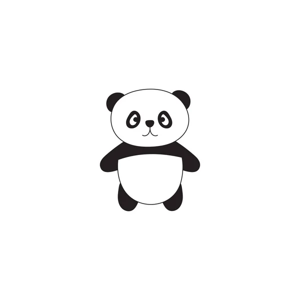 Estilizado panda desenho de corpo inteiro. Ícone de urso panda