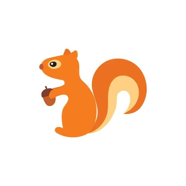 Vector Illustration Squirrel Acorn Vector Squirrel — Stock Vector
