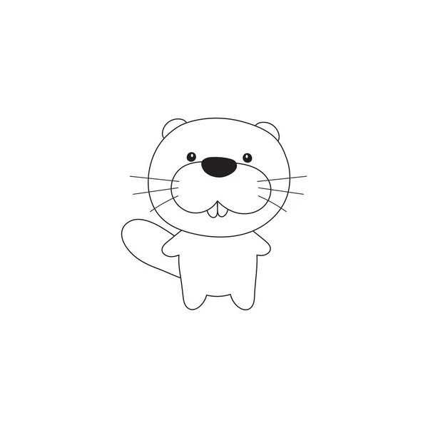 Vectorillustratie Van Cartoon Bever Vector Beaver — Stockvector