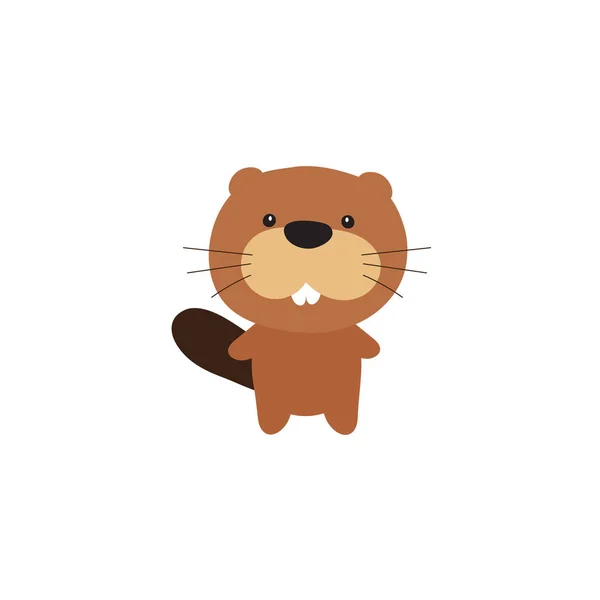 Vector Illustration Cartoon Beaver Vector Beaver — Stock Vector