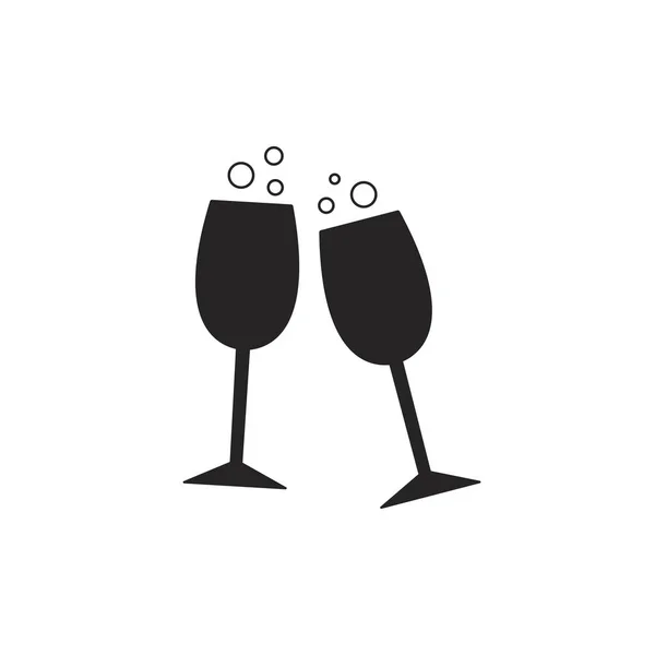 Векторні Два Келихи Шампанського Векторні Ілюстрації — стоковий вектор