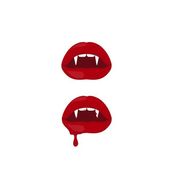 Vector Illustration Melting Vampire Lips Bloody Lips — Stock Vector