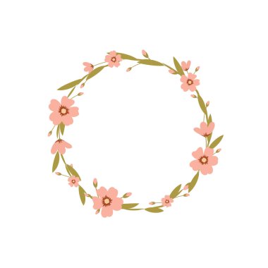 Vektör çiçek çelenk. Tebrik, kartlar tasarım düğün, davet için çerçeve çiçek.