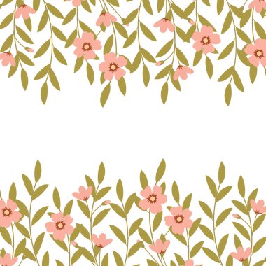 Vektör çiçek sınır. Çerçeve çiçek. Çiçek dekorasyon. 