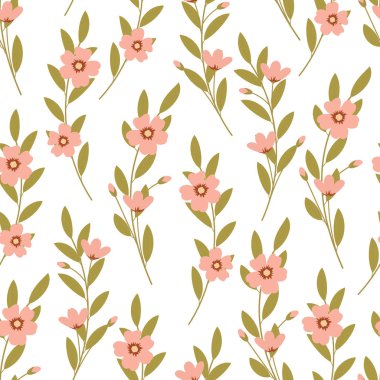 Vektör sorunsuz çiçek deseni. Sorunsuz çiçek desenli.
