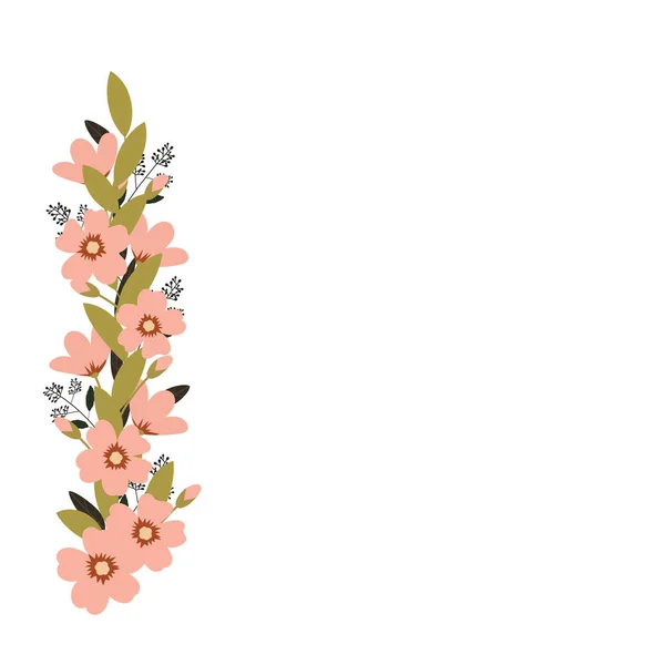 向量花边框 花元素 花卉装饰 — 图库矢量图片