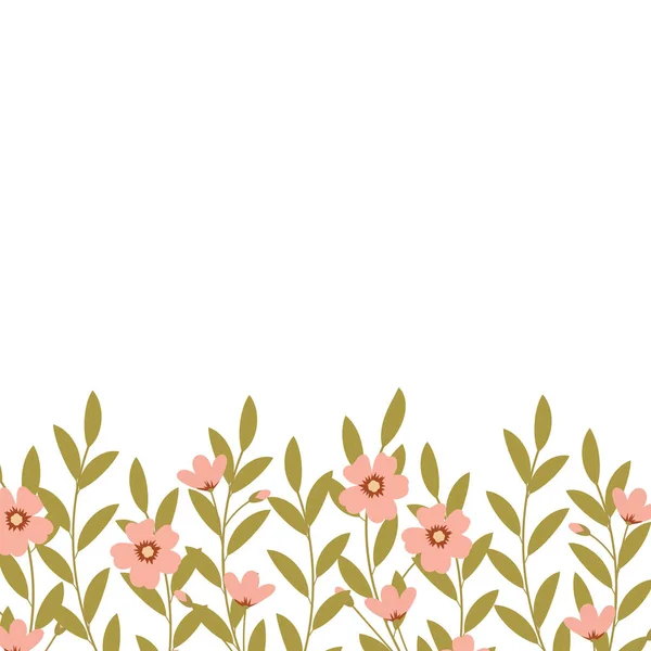 Borde Floral Vectorial Marco Floral Decoración Floral — Archivo Imágenes Vectoriales