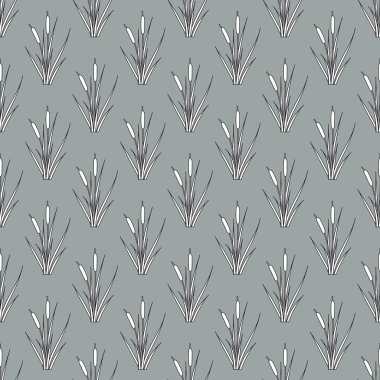 Anahat reed çalılar vektör seamless modeli.