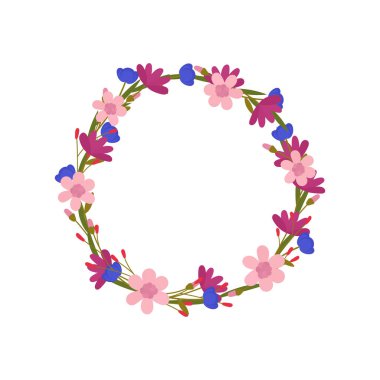 Vektör çiçek çelenk. Tebrik, kartlar tasarım düğün, davet için çerçeve çiçek.