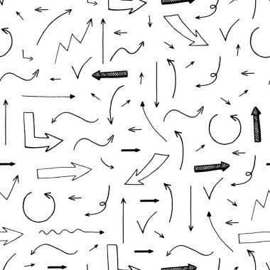 vektör seamless modeli el oklar çizilen. 