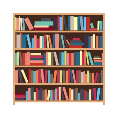Kitaplık vektör Illustration. Vektör raf kitaplar.