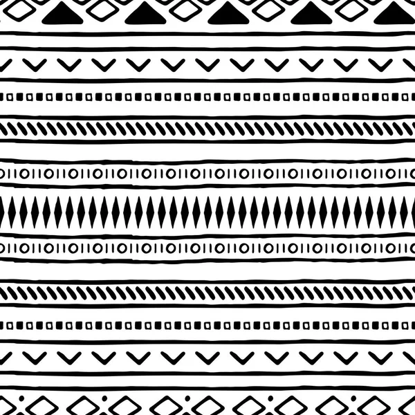 Vector Mão Desenhado Padrão Tribal Sem Costura Abstrato Padrão Sem — Vetor de Stock