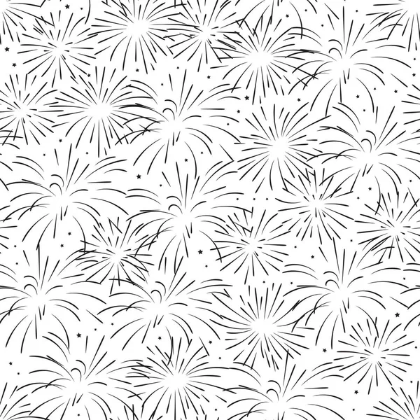 Vektör seamless modeli siyah beyaz havai fişek. Seamless modeli.