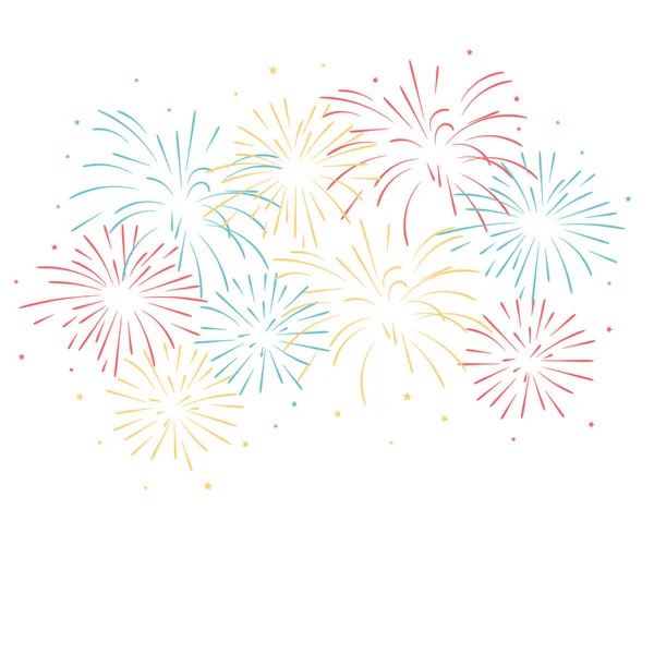 Yıldız ile renkli fireworks vektör çizim.