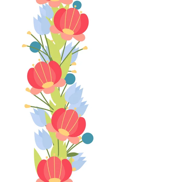 완벽 한 꽃 패턴 브러시입니다. 꽃 테두리. — 스톡 벡터