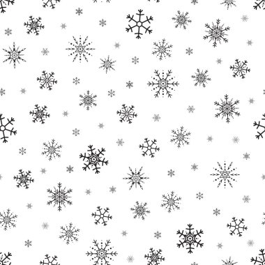 Vektör siyah kar taneleri seamless modeli. Kar tanesi seamless modeli. 