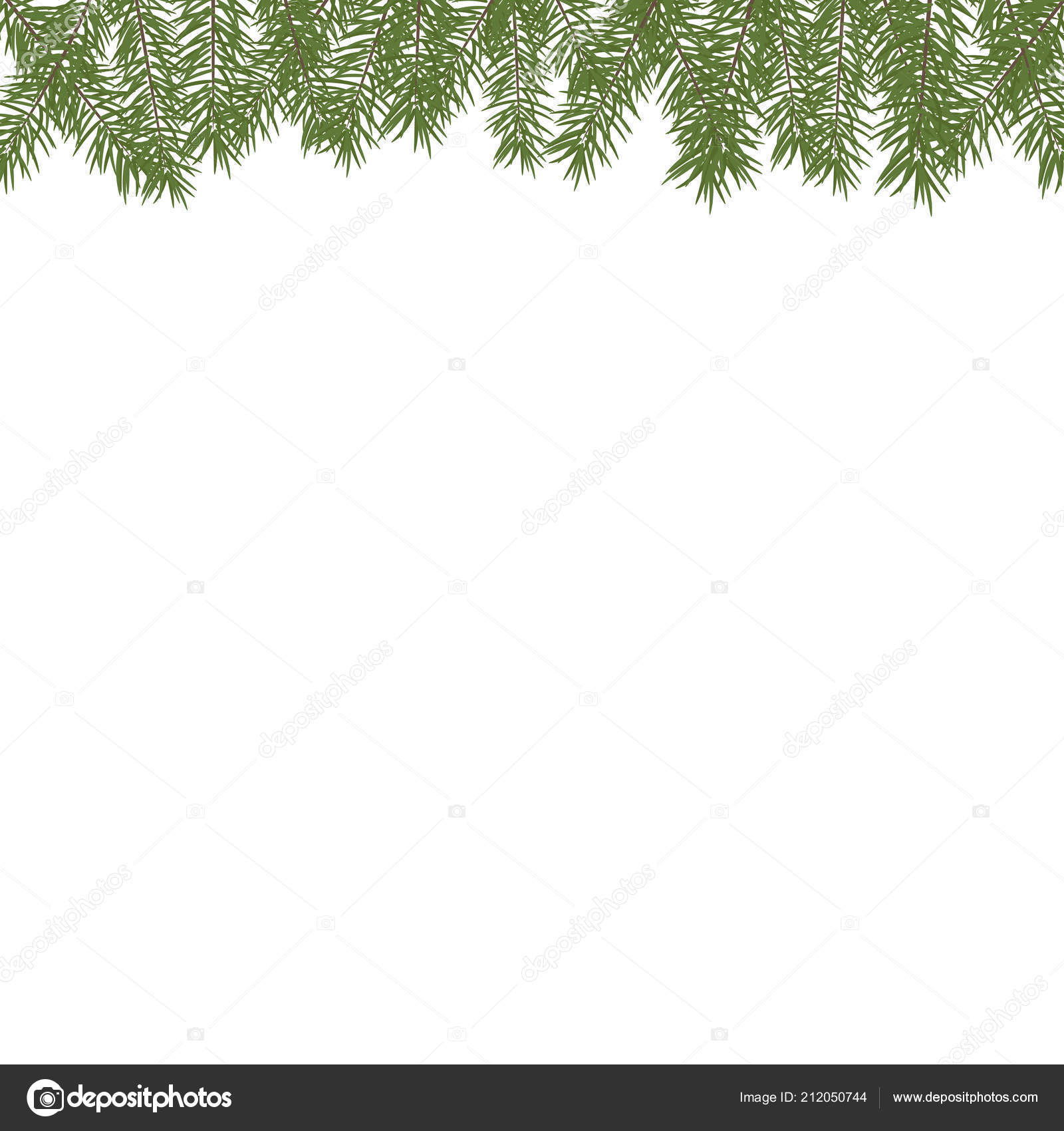 Background with Vector Christmas Tree Branches, Vectors