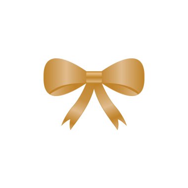 Vektör altın yay. Vektör çizim. Vektör dekoratif unsur. Altın hediye yay.