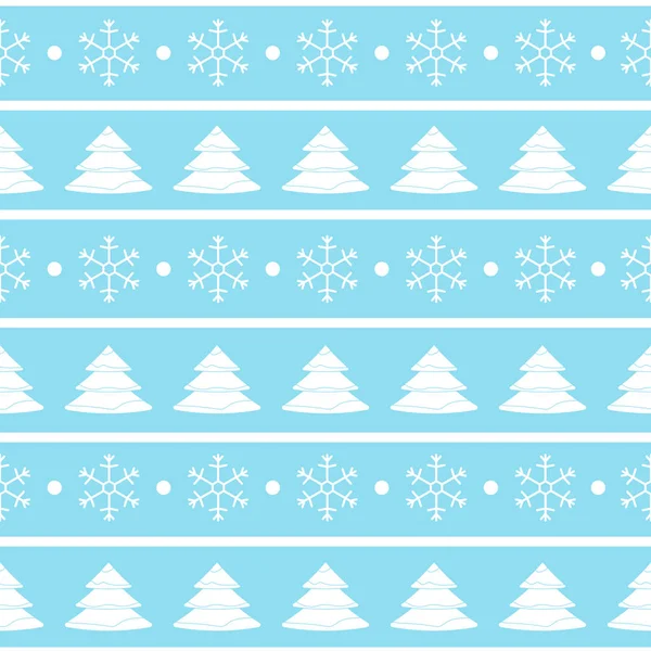 Modèle Sans Couture Noël Bleu Blanc Vectoriel Modèle Horizontal Sans — Image vectorielle
