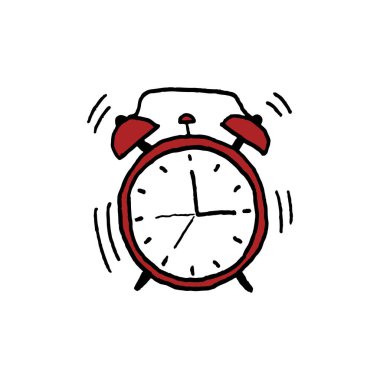 Vektör çizim el çekilmiş çalar saat.