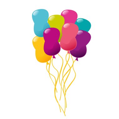 Çok renkli balonlar vektör. Balonlar vektör çizim.