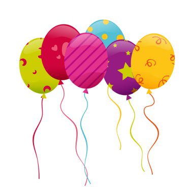 Çok renkli balonlar vektör. Balonlar kümesi.