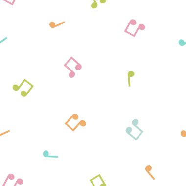 Çok renkli müzik notlar Dikişsiz desen vektör çizim 