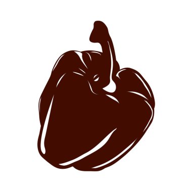 Dolmalık biber veya tatlı biber vektör simgesi bir renk