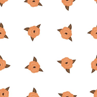 Dikişsiz gül desen vektör çizim