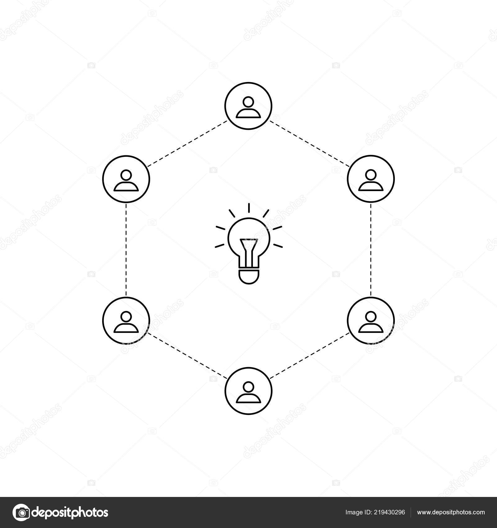 vector outline people lightbulb business meeting idea design business meeting outline