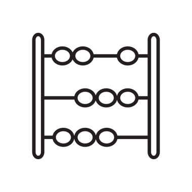 Abaküs, oyuncak abacus vektör anahat simgesini. 