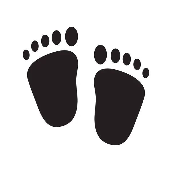 Sylwetka Wektor Baby Footprints Sylwetka Stopy Dziecka — Wektor stockowy