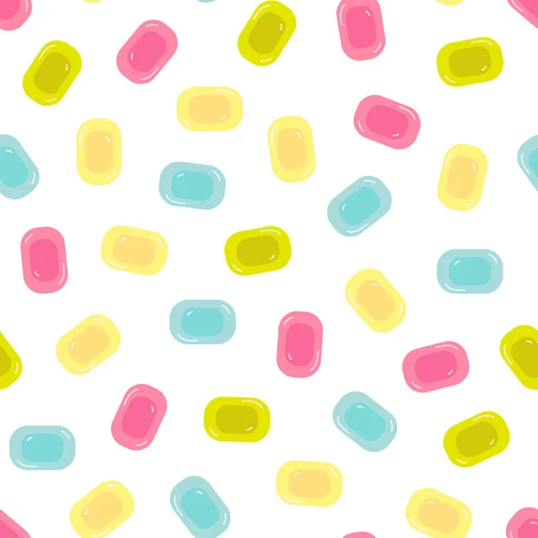 Vektor Nahtlose Muster Mit Bunten Bonbons Süßigkeiten Nahtlose Muster — Stockvektor