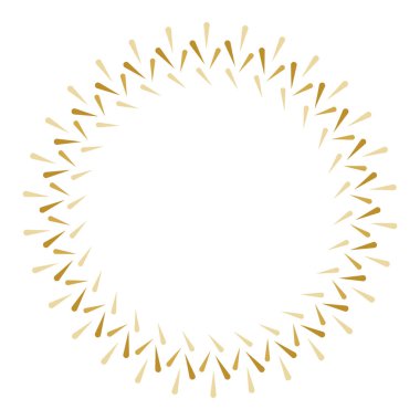 Vektör altın sunburst daire. Sunburst altın çerçeve. Şekli patlama.