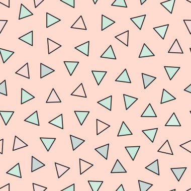 Vektör renkli üçgenler ile seamless modeli. Basit geometri