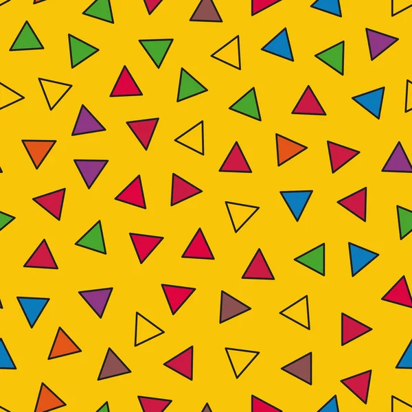 Vector sömlösa mönster med färgglada trianglar. Enkel geometri — Stock vektor