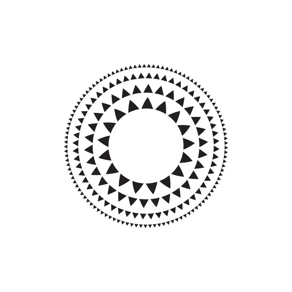 带三角形的矢量抽象花圈 圆形框架 — 图库矢量图片