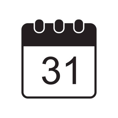 31 sayı ile takvim sayfasının vektör simgesi. 