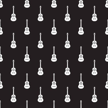 Vektör seamless modeli b beyaz klasik akustik gitar