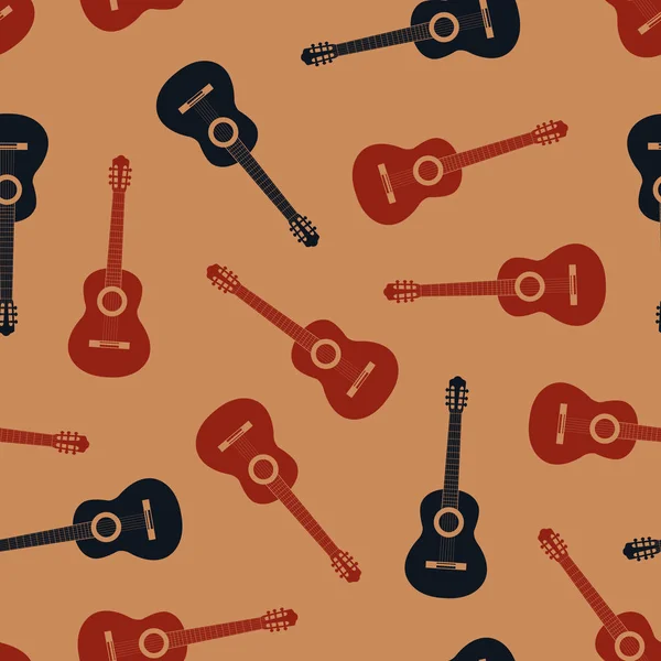 Modèle Vectoriel Homogène Guitares Acoustiques Classiques Notes Musique — Image vectorielle