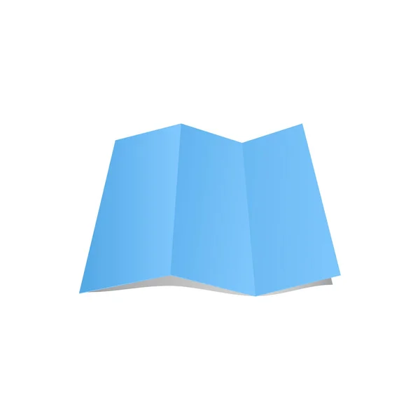 Векторний Складений Папір Макет Синього Складеного Паперу Порожній Трикомпонентний Макет — стоковий вектор