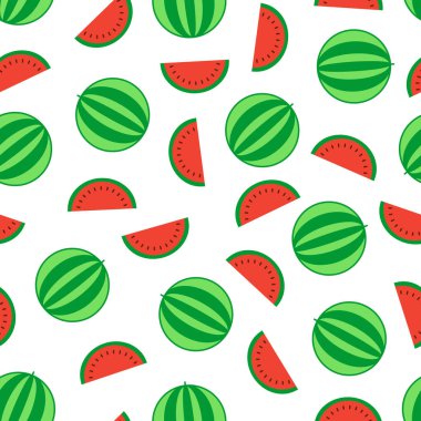 Vektör seamless modeli ile dilim karpuz. 