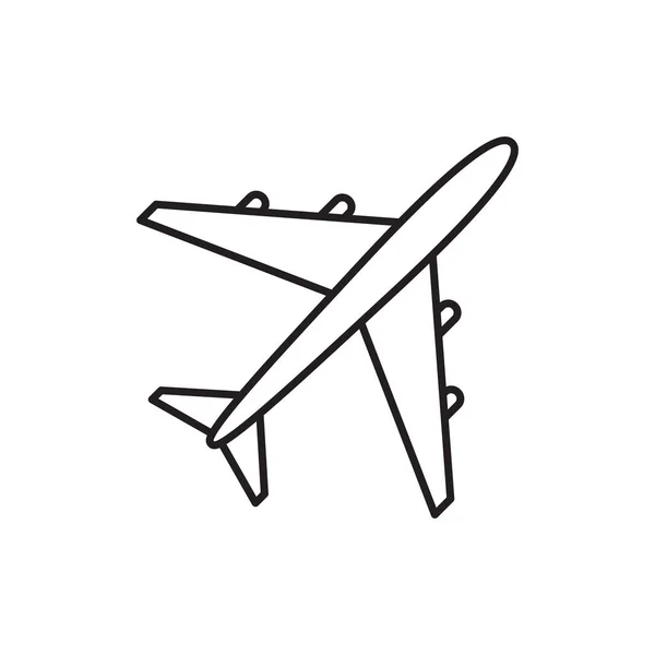 Vector Black Outline Airplane Vector Airplane Icon — Stock Vector