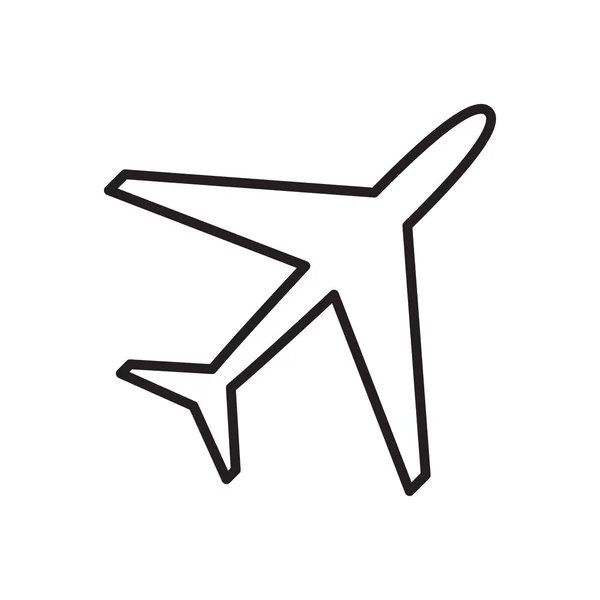 Vector Black Outline Airplane Vector Airplane Icon — Stock Vector