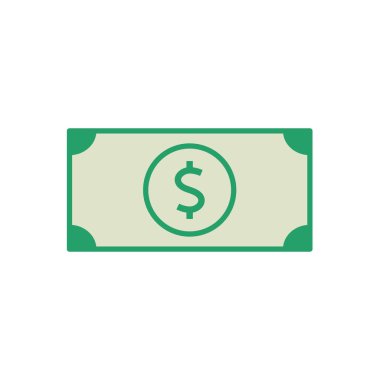 Vektör Amerikan Doları bill ikonu. Düz illüstrasyon. Vektör bebek