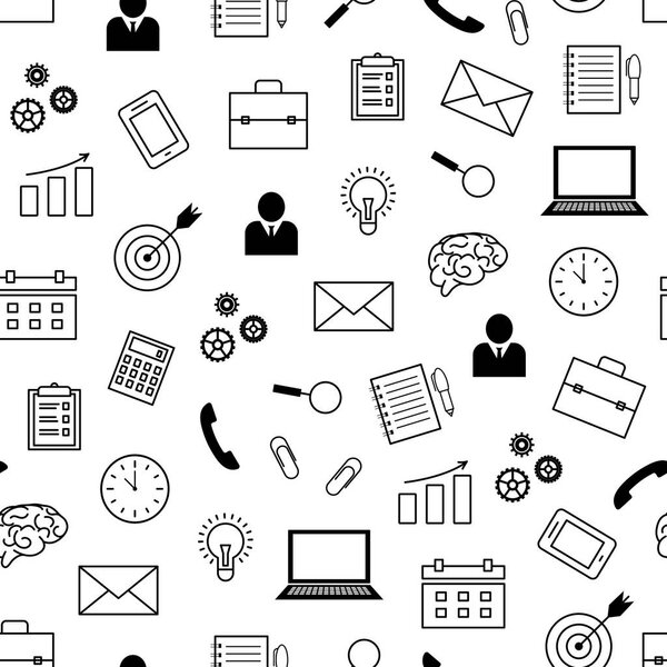 Векторный бесшовный шаблон на бизнес-тему. Бесшовный рисунок с
