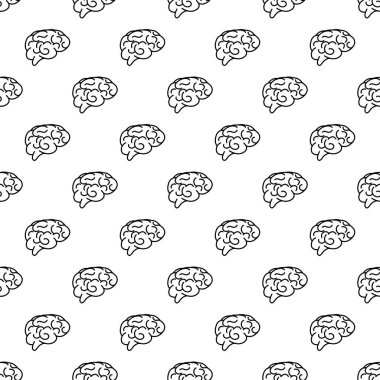 İnsan beyninin vektör seamless modeli. Vektör insan beyni işaret
