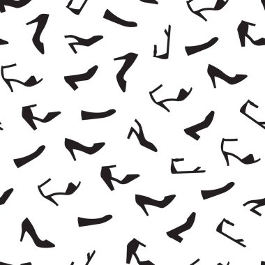 Kadın ayakkabı silhou farklı türde vektör seamless modeli